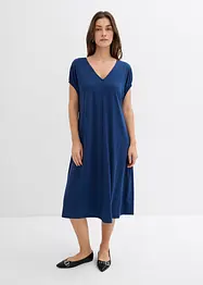 Robe en jersey, col V, viscose mélangée, bonprix