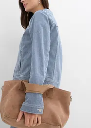 Veste en jean rayée, raccourcie, bonprix