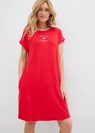 Robe en jersey viscose extensible avec broderie poitrine, bonprix