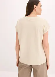 T-shirt à empiècement tissé et strass, bonprix