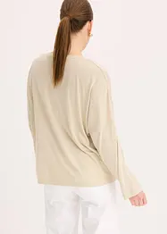 T-shirt à manches chauve-souris, empiècement en satin, bonprix