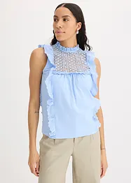 Top en jersey avec broderies anglaises, bonprix