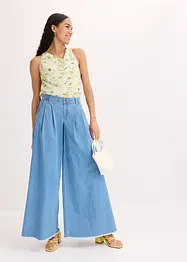 Blouse satinée sans manches, bonprix