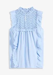 Top en jersey avec broderies anglaises, bonprix