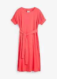Robe midi avec ceinture et manches à finitions élastiquées, bonprix