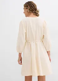 Robe courte patineuse avec ceinture à nouer et manches 3/4 amples, bonprix