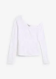 T-shirt à épaule dégagée aspect dévoré, bonprix