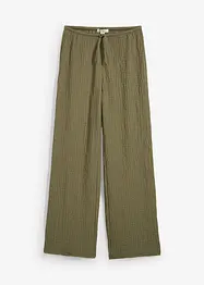 Pantalon large taille élastiquée en crêpe, bonprix