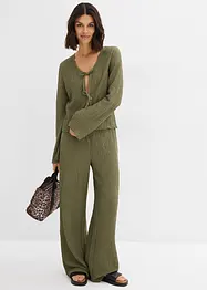 Pantalon large taille élastiquée en crêpe, bonprix