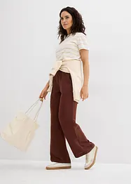 Pantalon palazzo à bords-côtes, bonprix