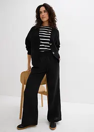 Pantalon palazzo à bords-côtes, bonprix