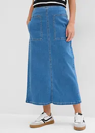 Jupe midi en jean, taille normale, bonprix