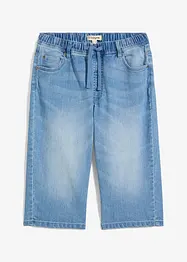 Bermuda long en jean, taille extensible, slim, bonprix