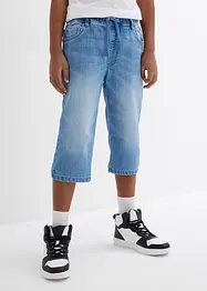 Bermuda long en jean, taille extensible, slim, bonprix