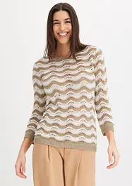Pull en maille ajourée, bonprix