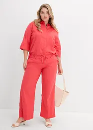 Pantalon paper bag en lin mélangé léger, bonprix
