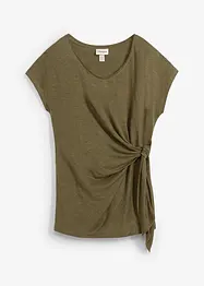 T-shirt cache-cœur, 100% lin, bonprix
