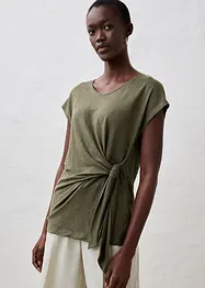 T-shirt cache-cœur, 100% lin, bonprix