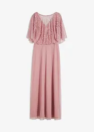 Robe longue en tulle fin avec sequins brodés, bonprix