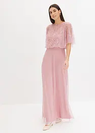 Robe longue en tulle fin avec sequins brodés, bonprix