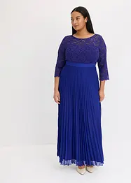 Robe en crêpe avec dentelle et jupe plissée, bonprix