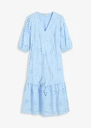 Robe midi à broderies anglaises, bonprix