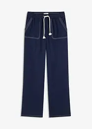 Pantalon en twill léger avec cordon et coutures contrastantes, bonprix