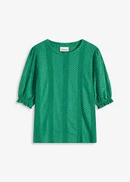 T-shirt en broderie anglaise avec volants, bonprix