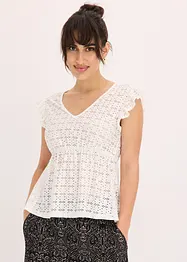 T-shirt à broderies anglaises, bonprix
