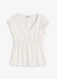 T-shirt à broderies anglaises, bonprix