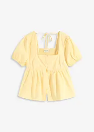Blouse à manches bouffantes et encolure boutonnée, bonprix