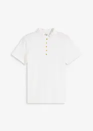 Top en coton à col volanté, bonprix