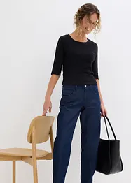 Jean barrel taille mi-haute, bonprix