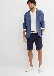 Bermuda cargo avec lin et ceinture, Regular, bonprix