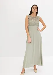 Robe longue avec empiècement dentelle, bonprix
