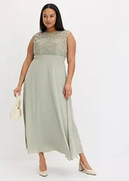 Robe longue avec empiècement dentelle, bonprix