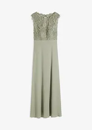 Robe longue avec empiècement dentelle, bonprix