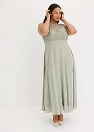 Robe longue avec empiècement dentelle, bonprix
