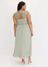 Robe longue avec empiècement dentelle, bonprix