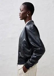 Blouson en cuir nappa d'agneau, bonprix