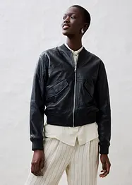 Blouson en cuir nappa d'agneau, bonprix