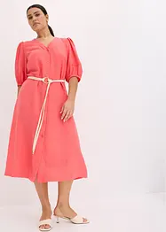 Robe midi évasée à manches bouffantes, bonprix