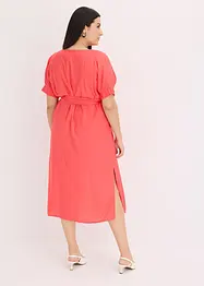 Robe midi avec ceinture et manches à finitions élastiquées, bonprix