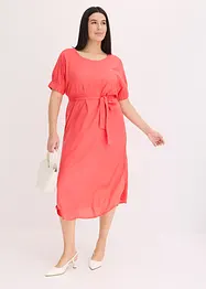 Robe midi avec ceinture et manches à finitions élastiquées, bonprix