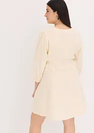 Robe courte patineuse avec ceinture à nouer et manches 3/4 amples, bonprix