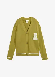 Gilet oversize en maille avec broderie, bonprix