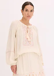 Blouse oversize à broderies, bonprix