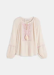 Blouse oversize à broderies, bonprix