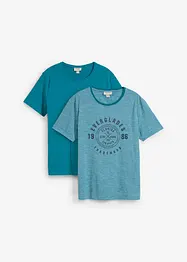 Lot de 2 T-shirts 100% coton, bonprix