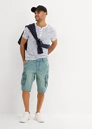 T-shirt à col Henley, 100% coton, bonprix